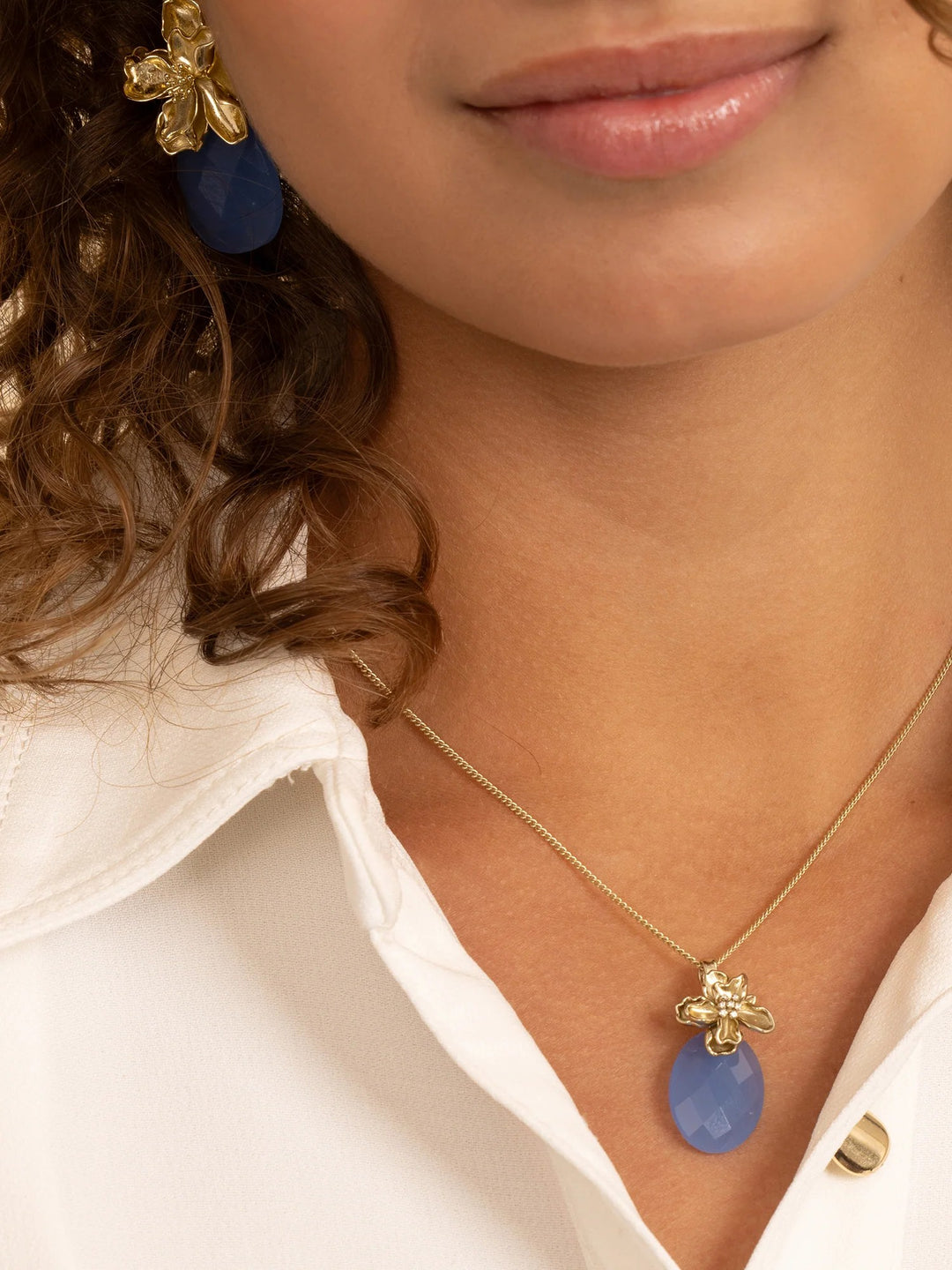 Sparkling Jewels Botanic Clip Pendant Gold Plated – PENG30