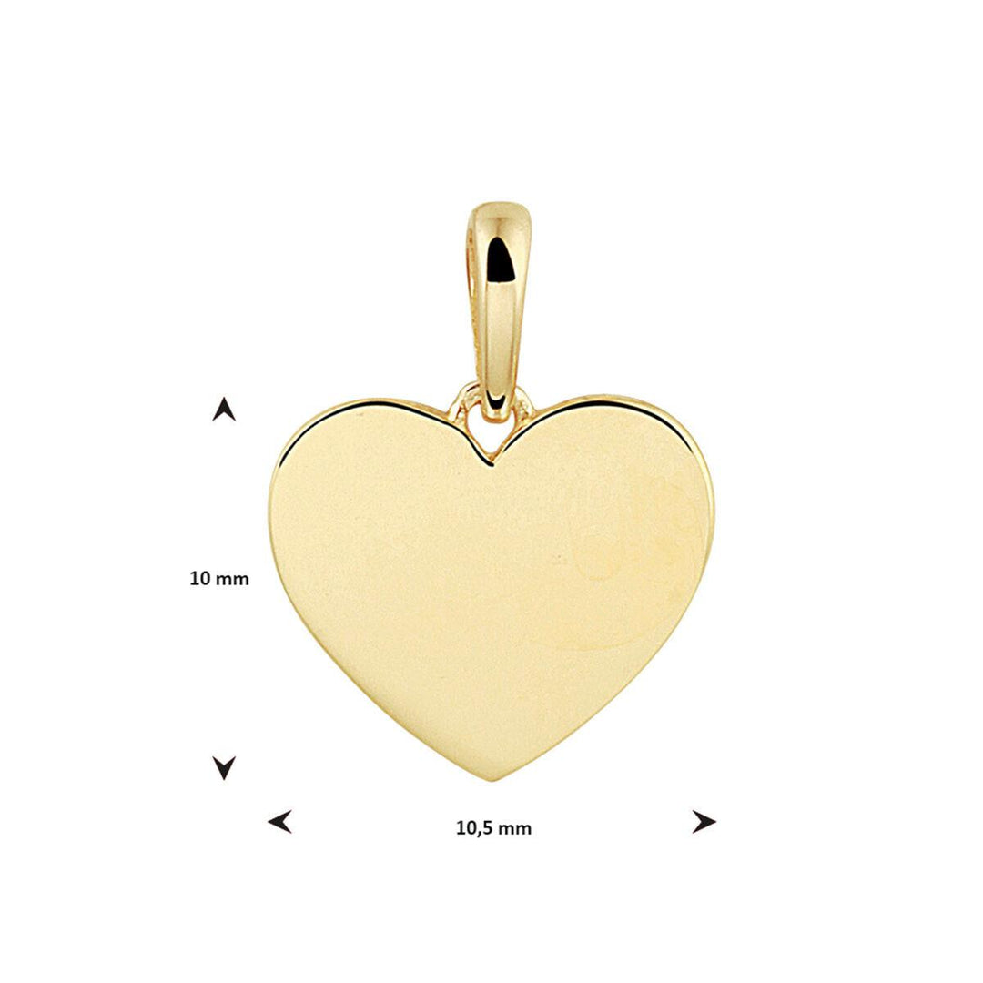 14 Karaat Geelgouden Hart Hanger – 10 mm