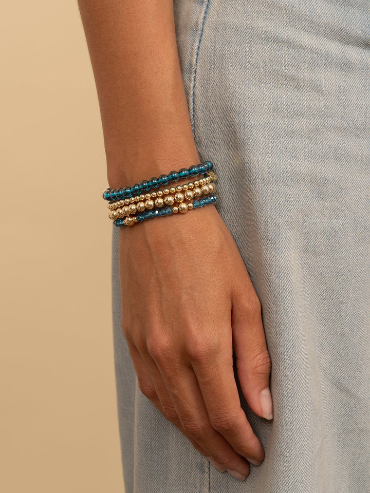 Sparkling Jewels Bold Mix Armband Turquoise Quartz Gold Plated – BLK01G-G70