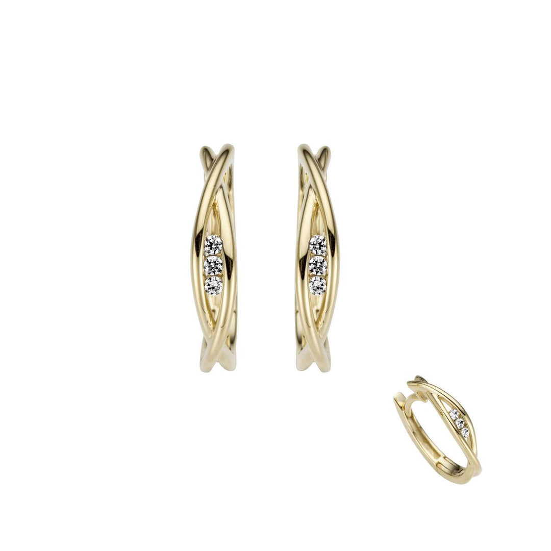 18 kt oorringen 0.06 ct diamant G/Si