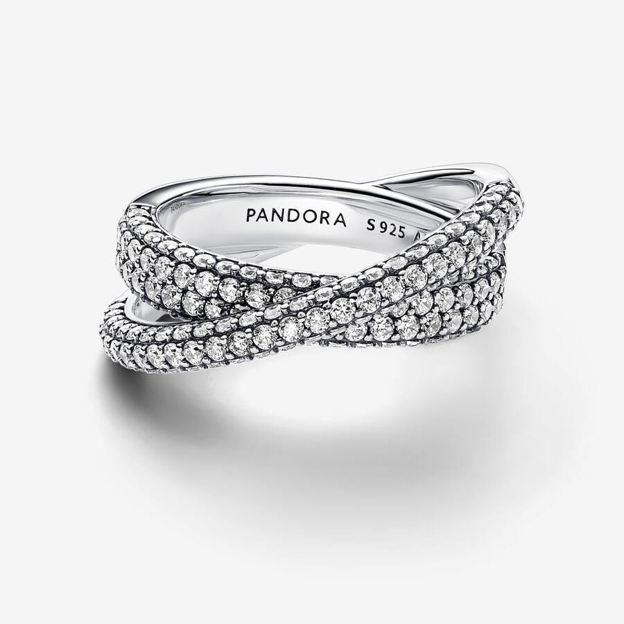 Pandora Timeless Pavé Gekruiste Dubbele Bandring