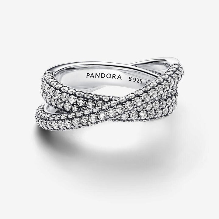 Pandora Timeless Pavé Gekruiste Dubbele Bandring