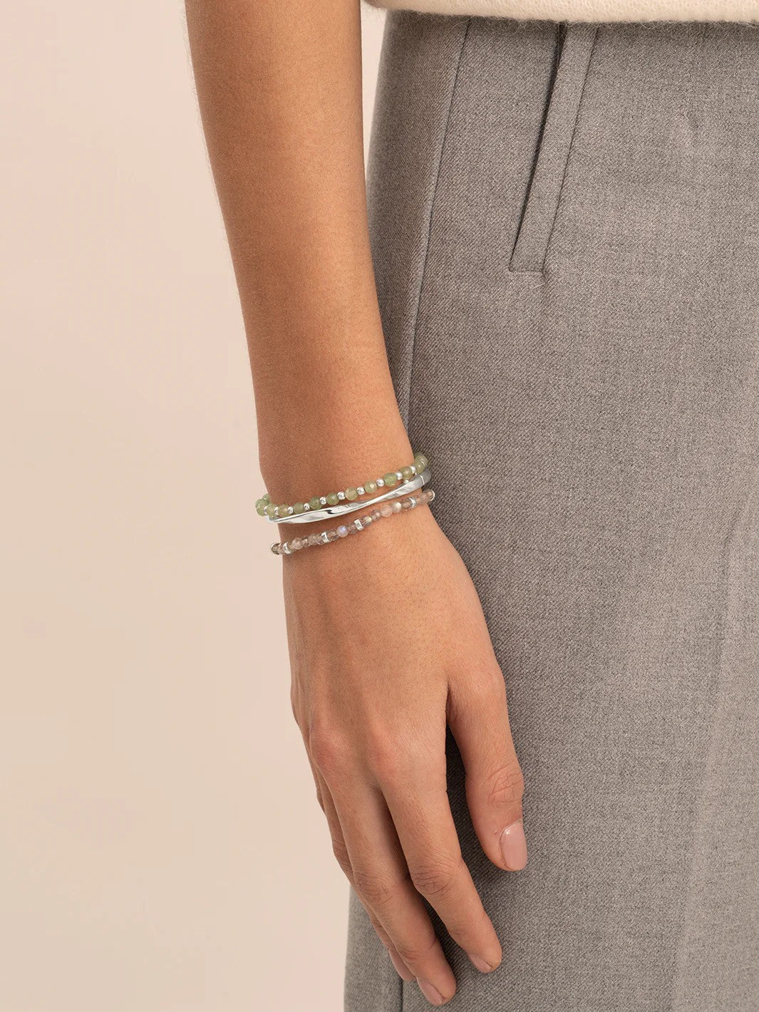 Bracelet | Lime Jade Roundel Interstellar - Gold SBG-GEM64-MIX-RDL