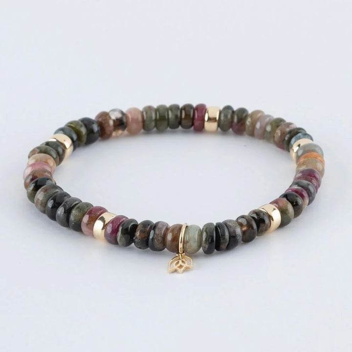 Y&G edelstenen armband | Toermalijn & 14k goud 7041-S
