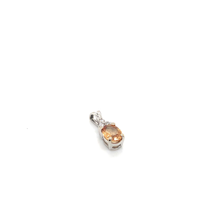 14 kt witgdn hanger citrien & diamant