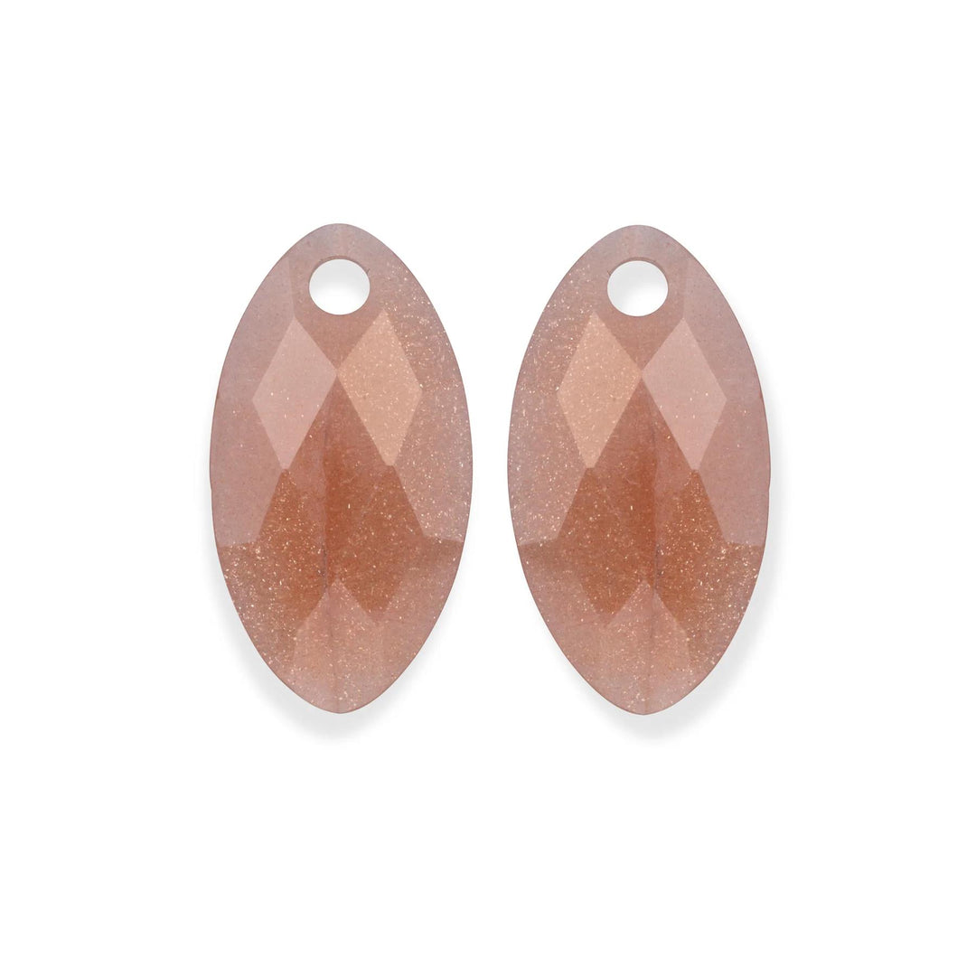 Earstones | Leaf Sunstone EAGEM58-FCLF-S