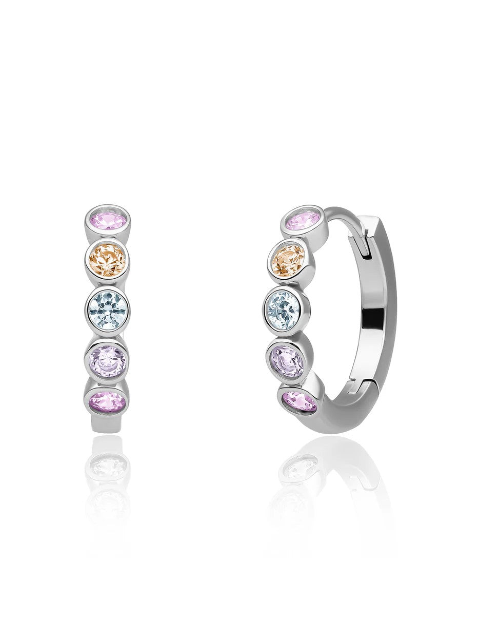 Earrings | Tube Huggies - Multi CZ EAS35-MULTI