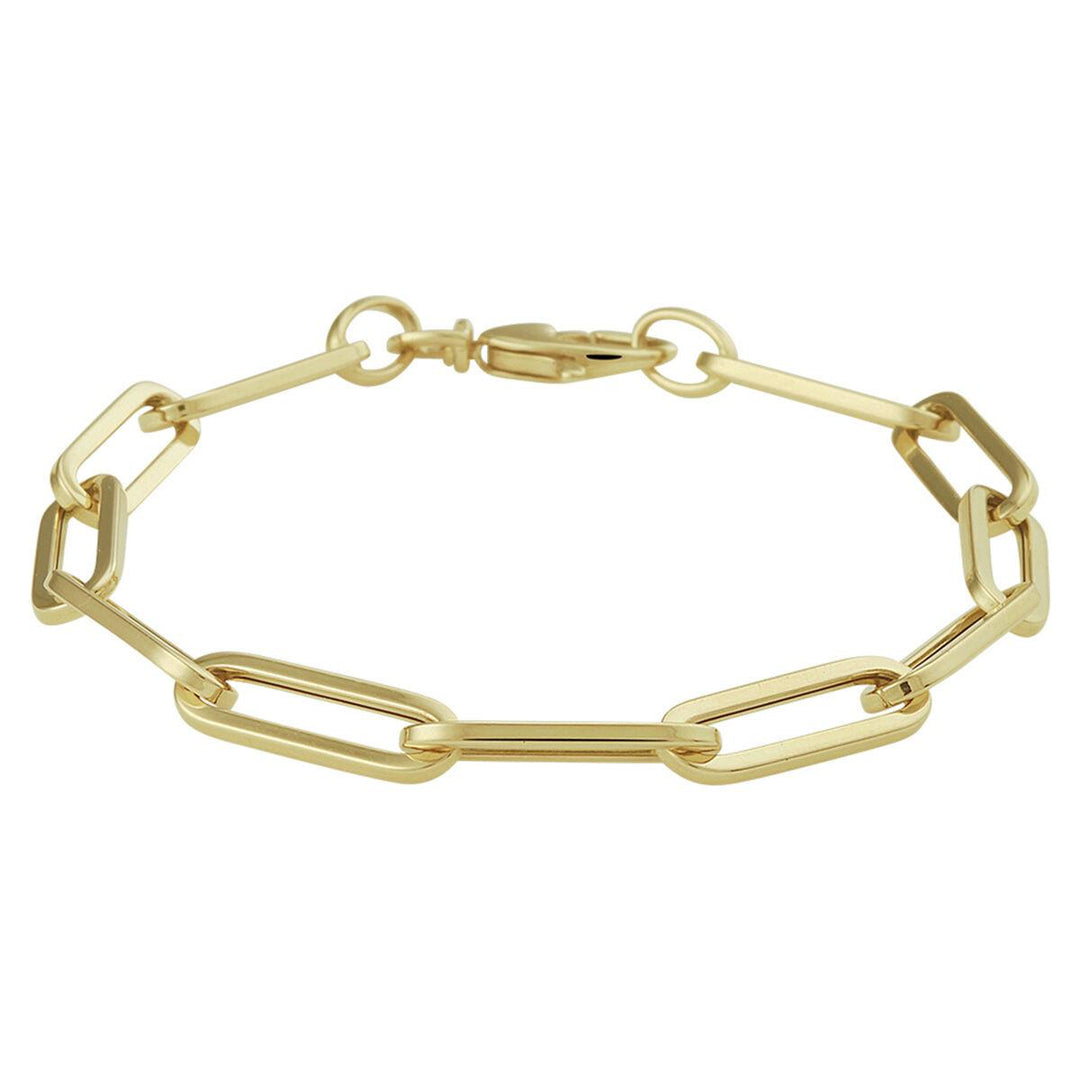 14 kt armband paperclip vierkante buis 5,5 mm 19 cm