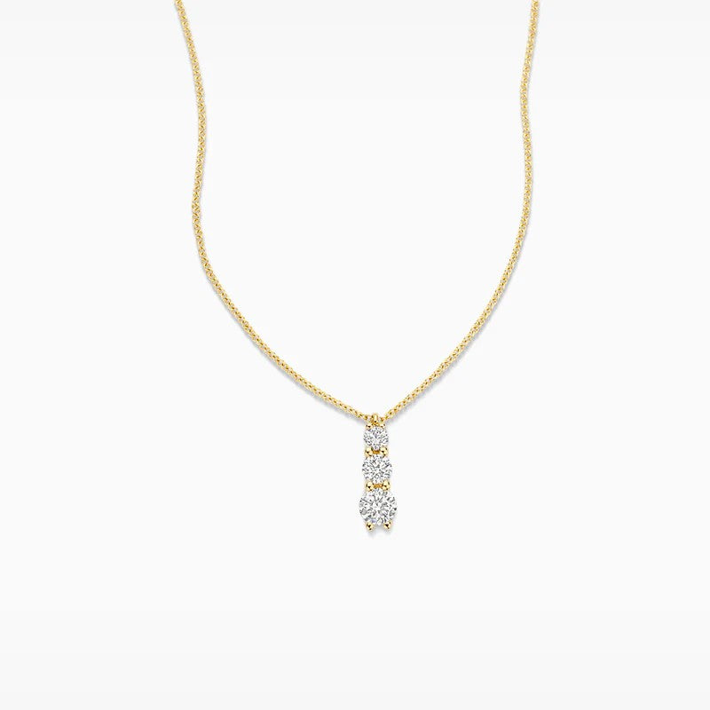 14k Geelgouden Collier met Drie Lab-Grown Diamanten LG3020Y