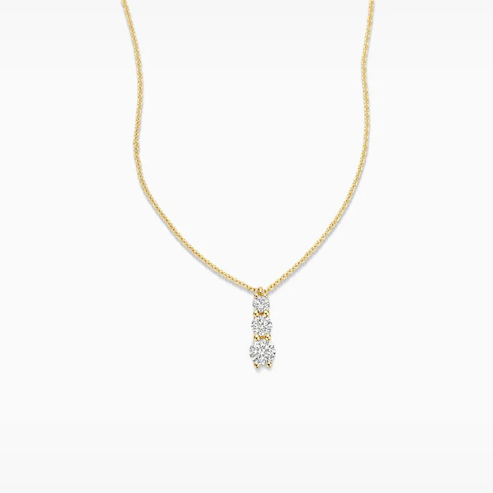 14k Geelgouden Collier met Drie Lab-Grown Diamanten LG3020Y