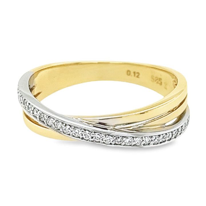 Bicolor gouden ring met Diamant 0,12 karaat