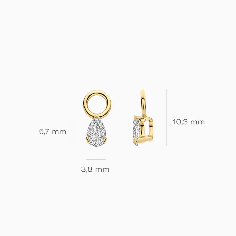 14k Geelgoud Lab Diamonds Oorbedels LG9004Y