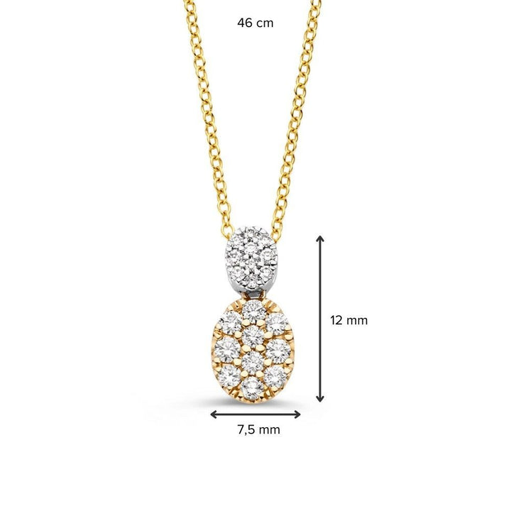 14 kt Bicolor Collier met Diamant 0,53 crt – CG417