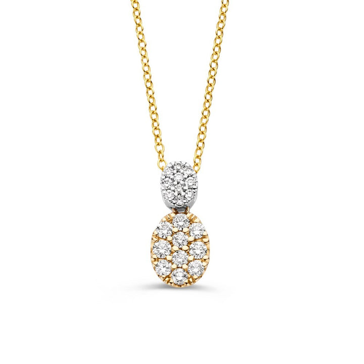 14 kt Bicolor Collier met Diamant 0,53 crt – CG417
