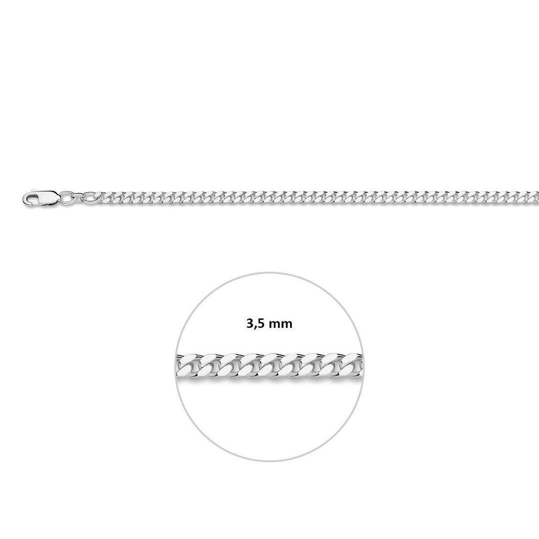 Zilveren Collier Geslepen Gourmette – 3,5 mm – 60 cm