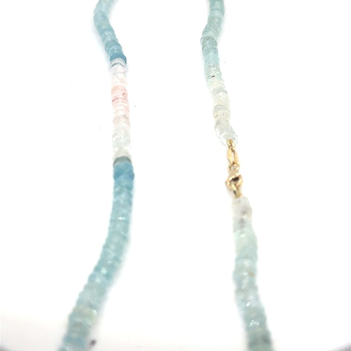 14 kt Collier met Aquamarijn en Morganiet