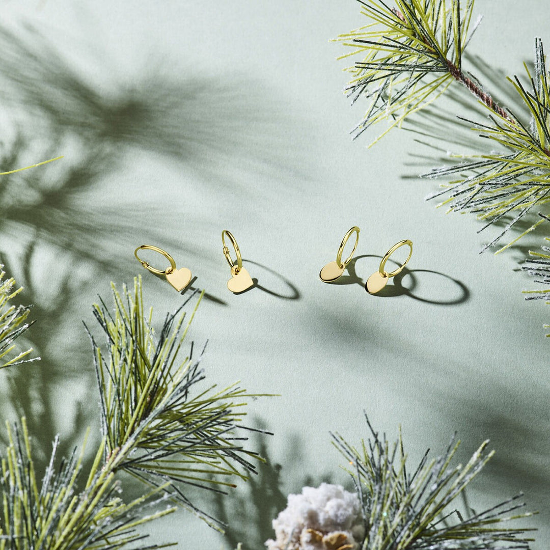 14 kt oorringen hart