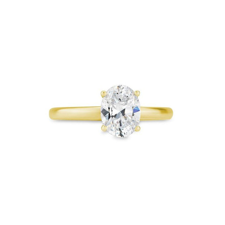 14 kt ring Solitair oval GIA 1.50 Ct