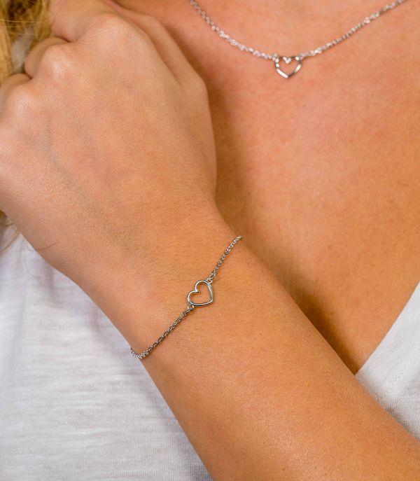 ZINZI zilveren armband met open hartje ZIA1420