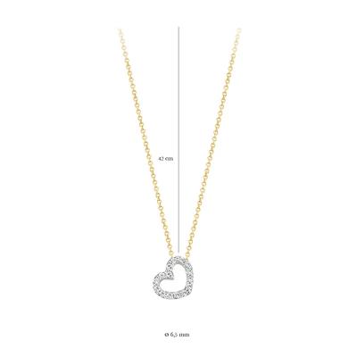Collier 3072BZI - 14k Geel en Witgoud met zirkonia