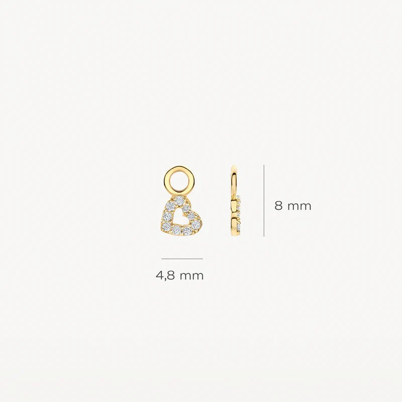 Blush 14k Geelgouden Hartvormige Oorbedels met Zirkonia 9098YZI