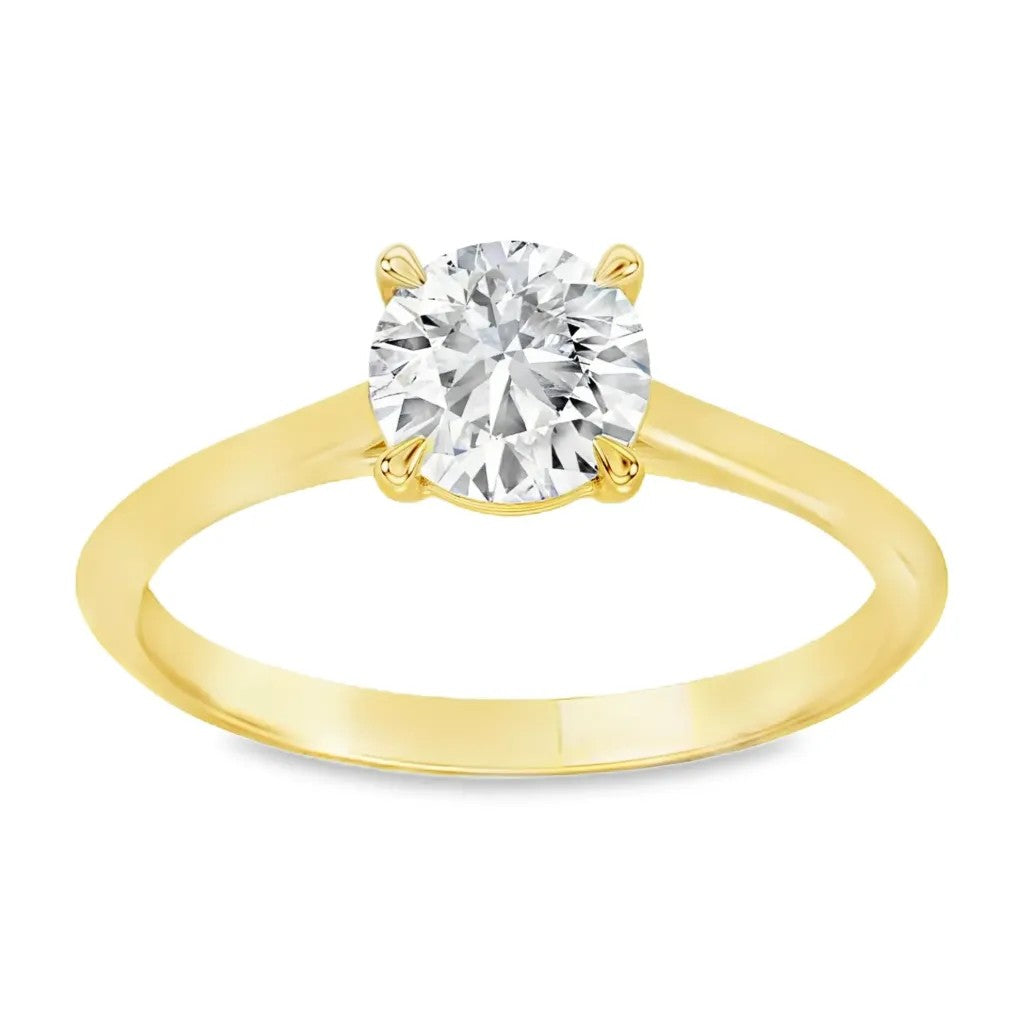 14 karaat geelgouden solitairring met 1,00 ct lab grown diamant – GRL2431 – maat 55