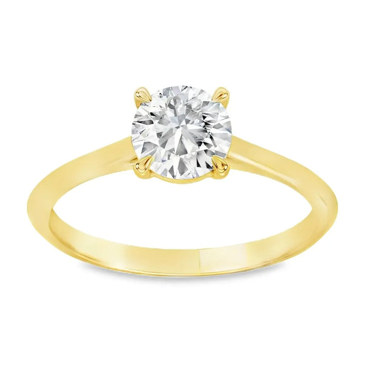 14 karaat geelgouden solitairring met 1,00 ct lab grown diamant – GRL2431 – maat 55