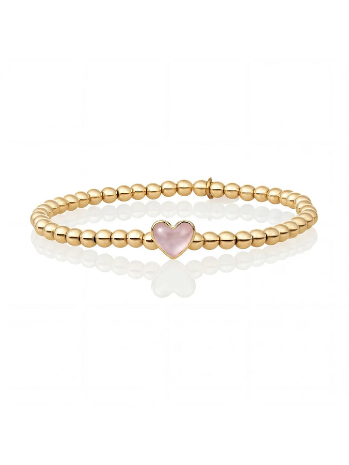 Sparkling Jewels Limited Mom Armband Pink Opalite SB-G-4MM-HEART-G66