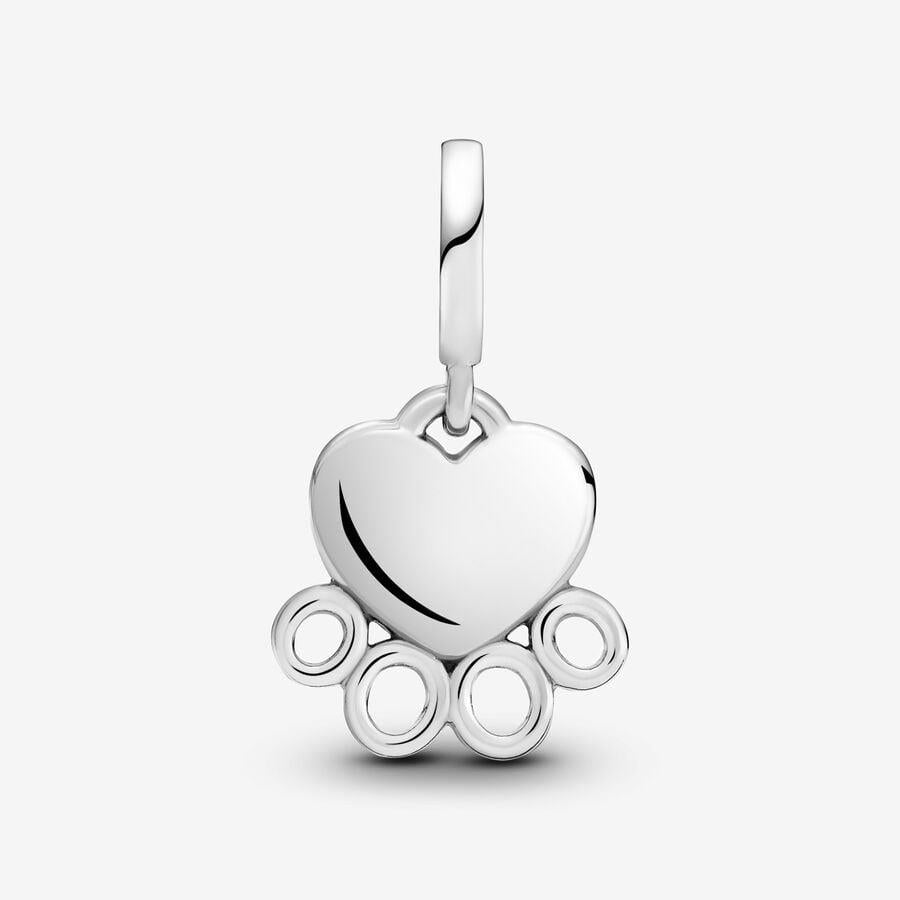 Paw print and heart sterling 799360C00