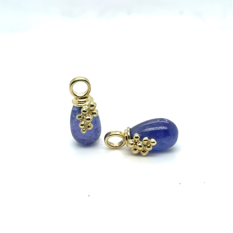 14 kt oorhangers druif Tanzaniet