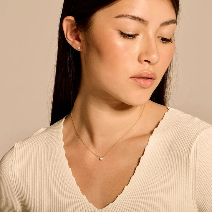 Blush collier 3114YDI van 14 karaat geelgoud met diamant