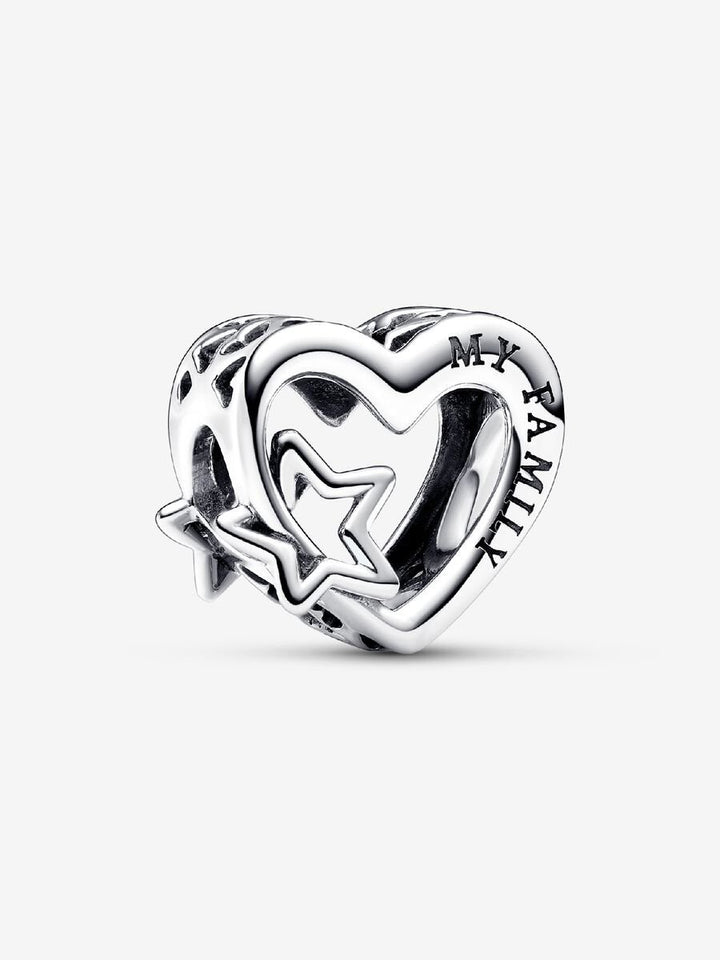 Pandora Opengewerkte Familie Hart &amp; Ster Bedel 792829C00