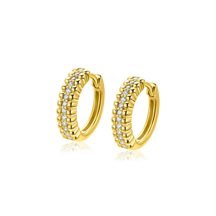 ZINZI gold plated zilveren oorringen 16,5 mm zirkonia ZIO2834Y
