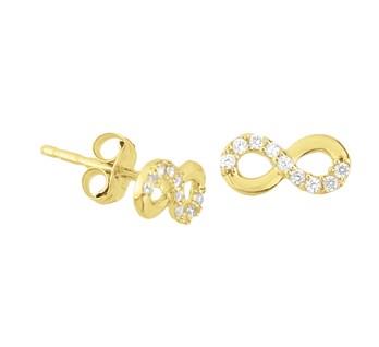 14 kt oorknoppen infinity zirkonia