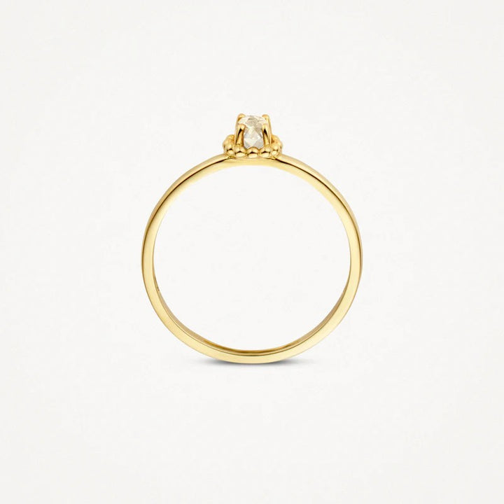 14k Geelgoud met witte topas 1227YWT/50