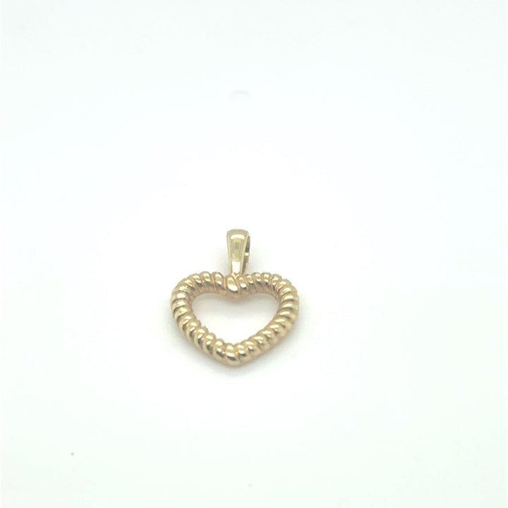 14 Karaat Gouden Hart Hanger – Getordeerde Buis