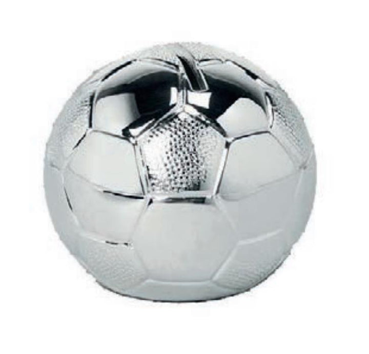 zilver gelakt spaarpot voetbal  WG-08432