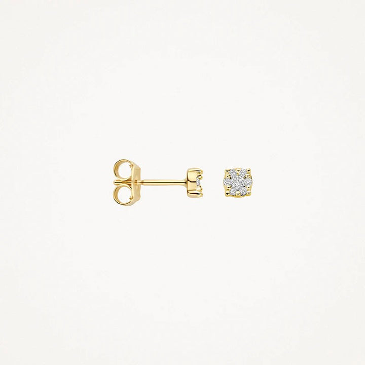 Oorknopjes met Diamanten in Illusiezetting 2x 0.07ct – 14k Geelgoud 7639YDI