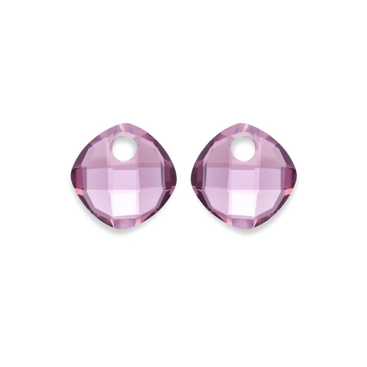 Earstones | Cushion Cut Aubergine Quartz EAGEM59-CC