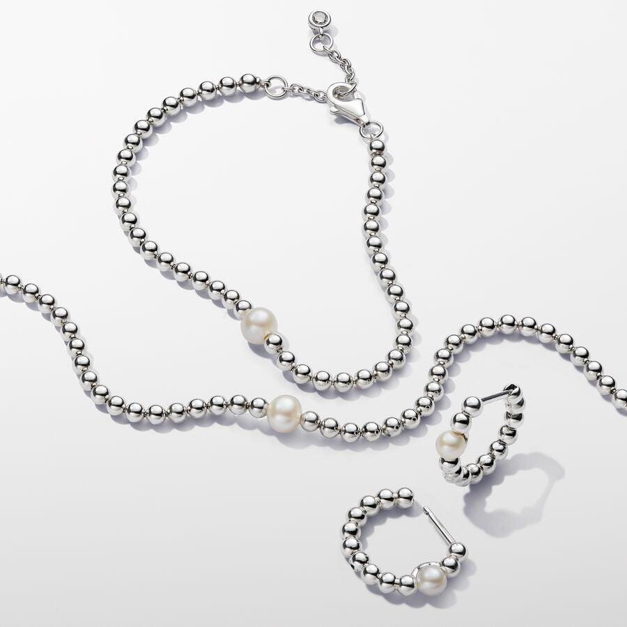 Pandora Behandelde Gecultiveerde Zoetwaterparel en Kralen Armband 593173C01-16