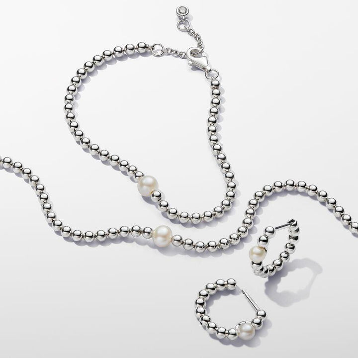 Pandora Behandelde Gecultiveerde Zoetwaterparel en Kralen Armband 593173C01-16