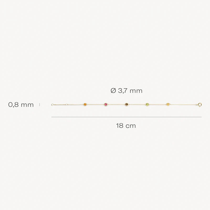 14 kt blush armband met Citrien en Rookkwarts bedels 2266YFC