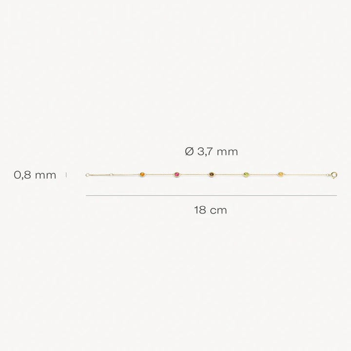 14 kt blush armband met Citrien en Rookkwarts bedels 2266YFC