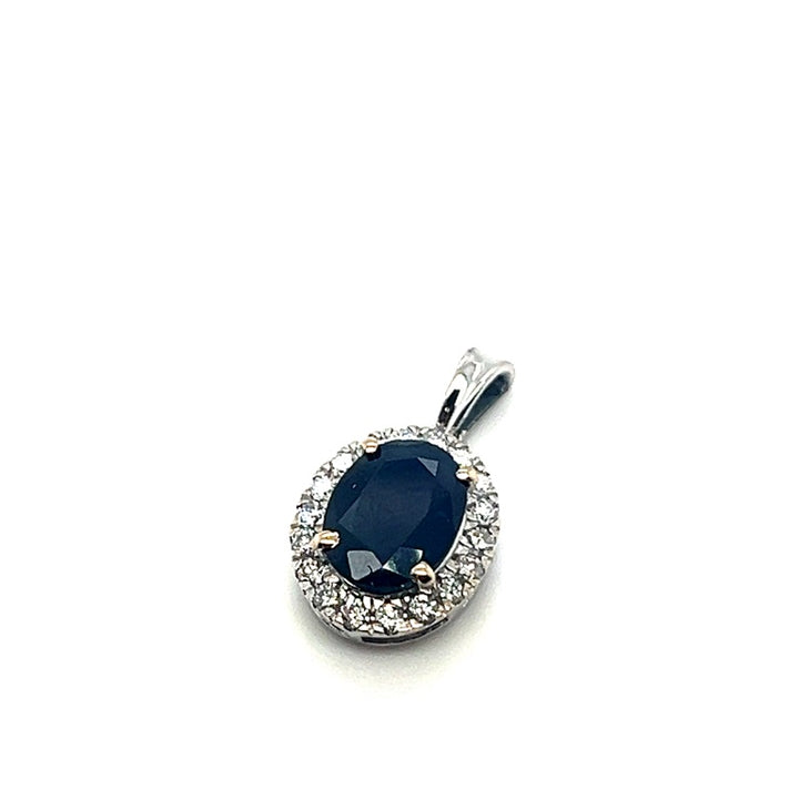 14 kt hanger saffier&diamant lady di type