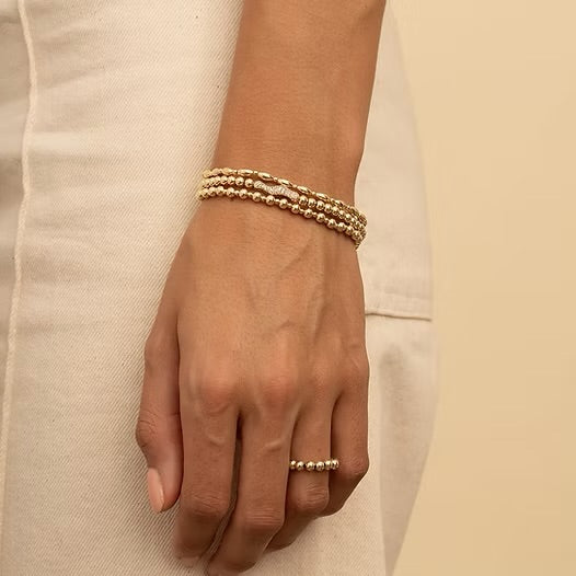 Sparkling Jewels Pave Twirl Armband Zirconia – Gold Plated 925 Zilver – 18 cm SB-G-4MM-TWRL
