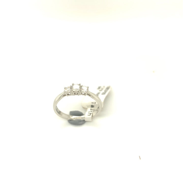 Platina ring 1x 0.20ct 2x 0.21ct diamant