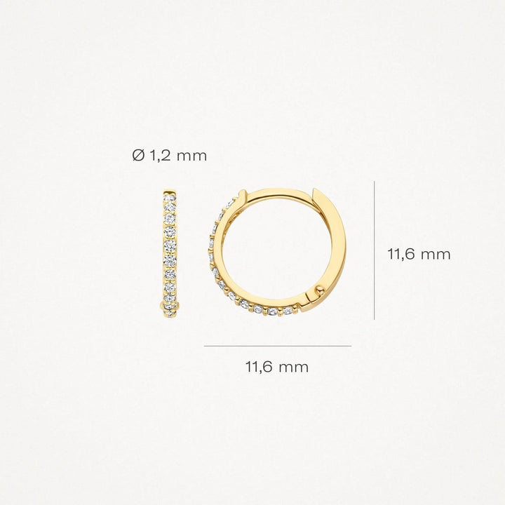 Oorringen 7270YZI - 14k Geelgoud met zirkonia