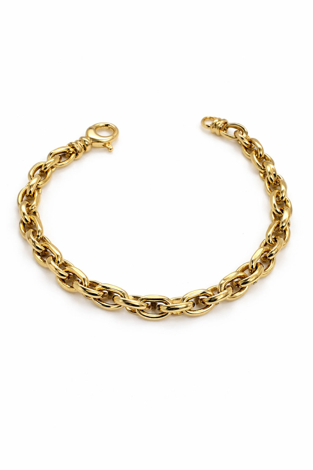 **14 Karaat Geelgouden Armband – Ovale Dubbele Schakel 20 cm x 6 mm**