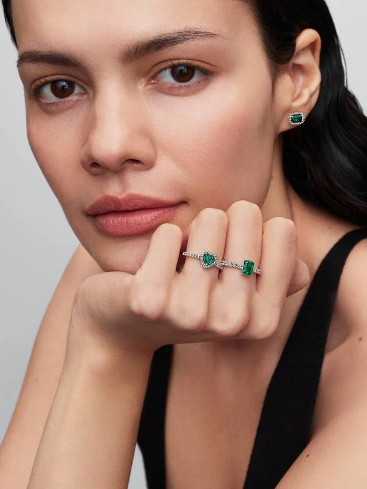 Pandora Sparkling Rectangular Stud Oorbellen 294501C01