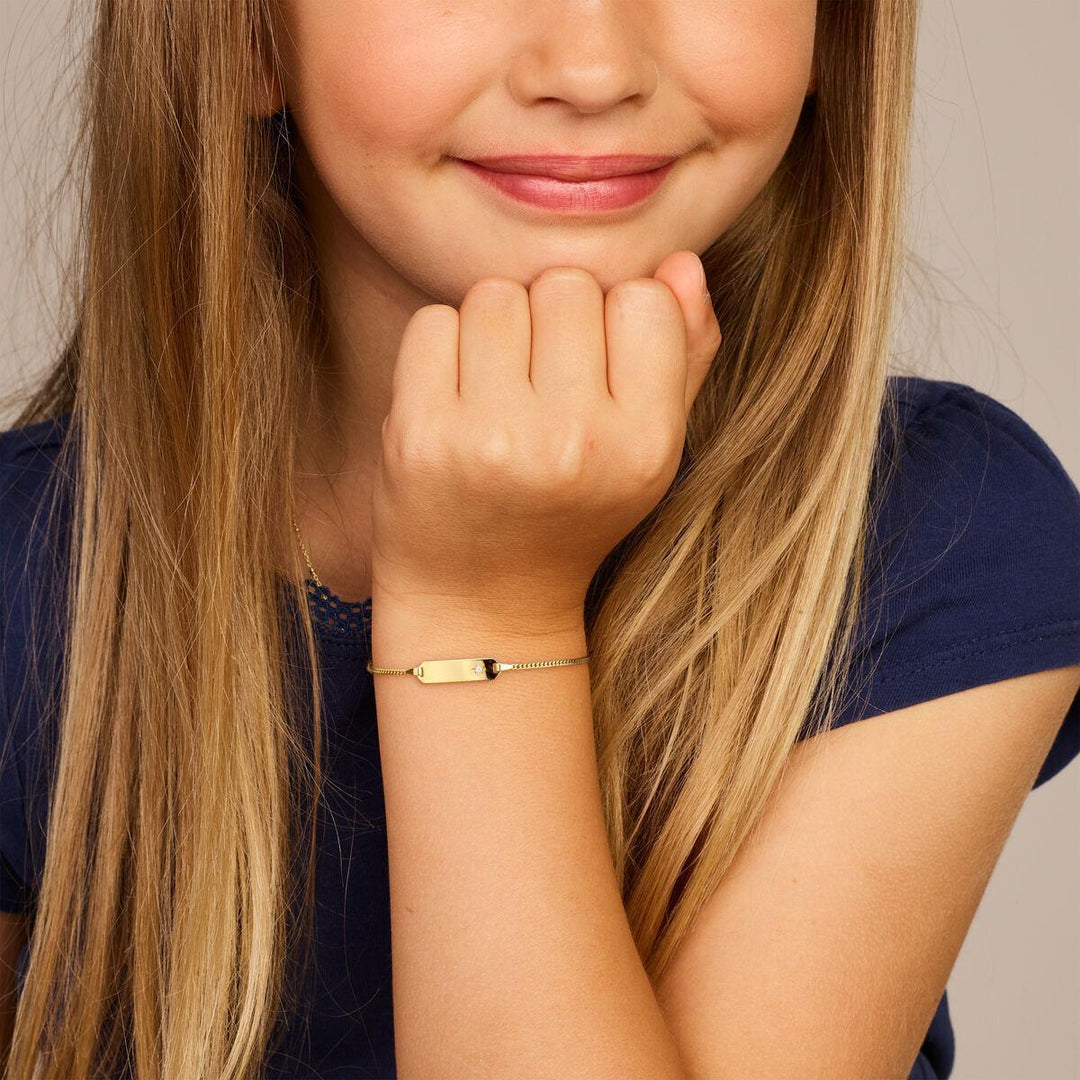 14 kt graveerarmband 13-15 cm